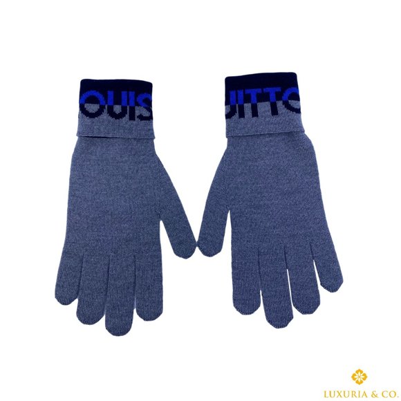 New Louis Vuitton 100% Wool Gray Horizon Gloves - Picture 1 of 9